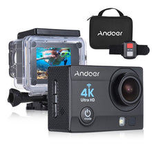 Load image into Gallery viewer, Andoer Q3H-R 4K 30fps 16MP WiFi Sports Action Camera 1080P Full HD 170° Wide-Angle Lens Waterproof 30m 2&quot; LCD w/ Remote Control + Portable Carrying Case